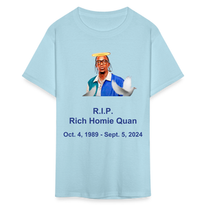 Unisex  RIP Rich Homie Quan Print T Shirt - powder blue