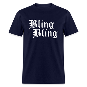 Unisex Bling Bling Print T Shirt - navy