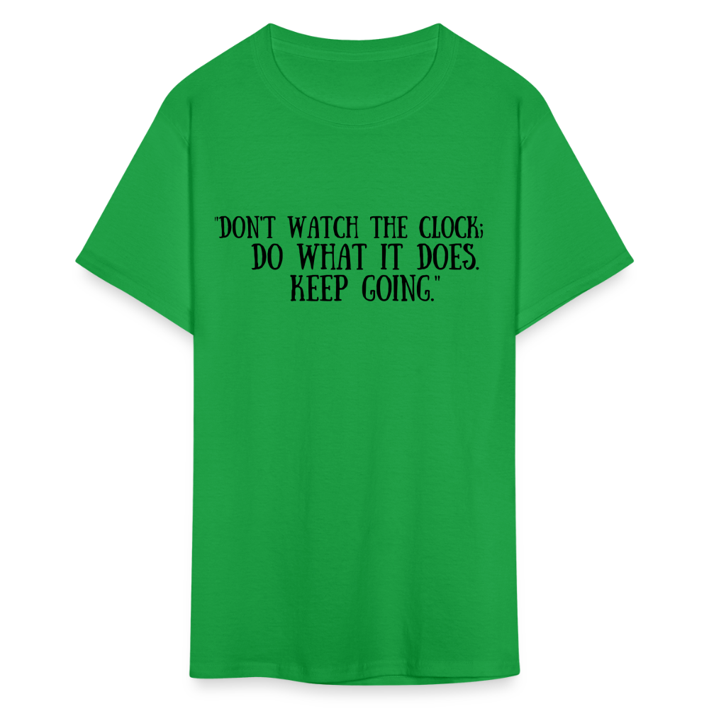 Unisex Classic  Watch the Clock Print T Shirt - bright green