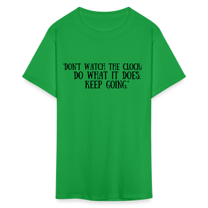 Unisex Classic  Watch the Clock Print T Shirt - bright green