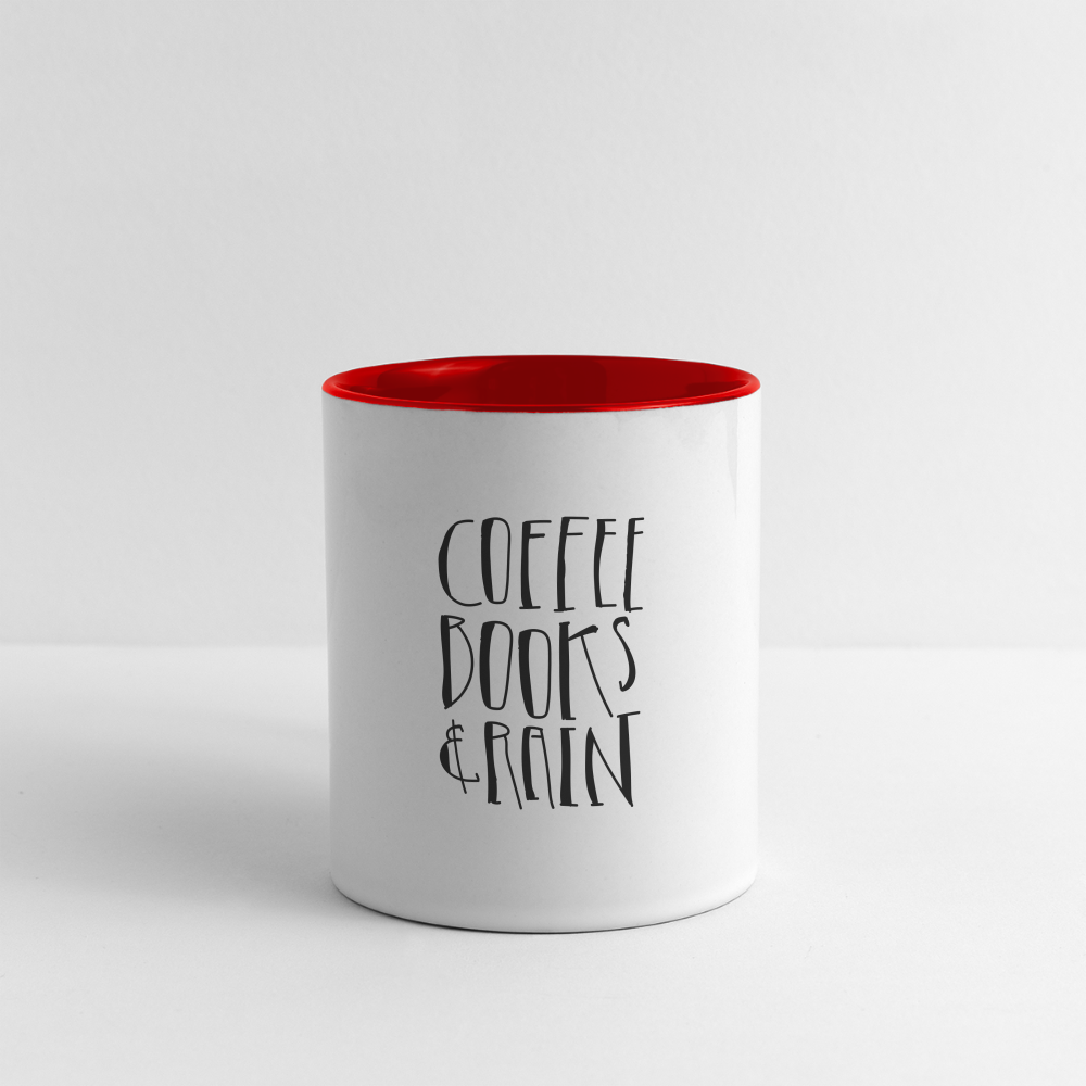 Contrast Coffee Print Mug - white/red