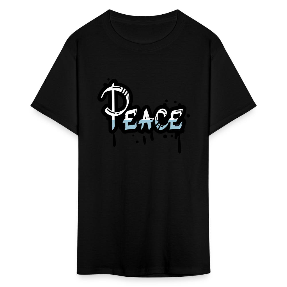 Unisex Peace Print T Shirt - black