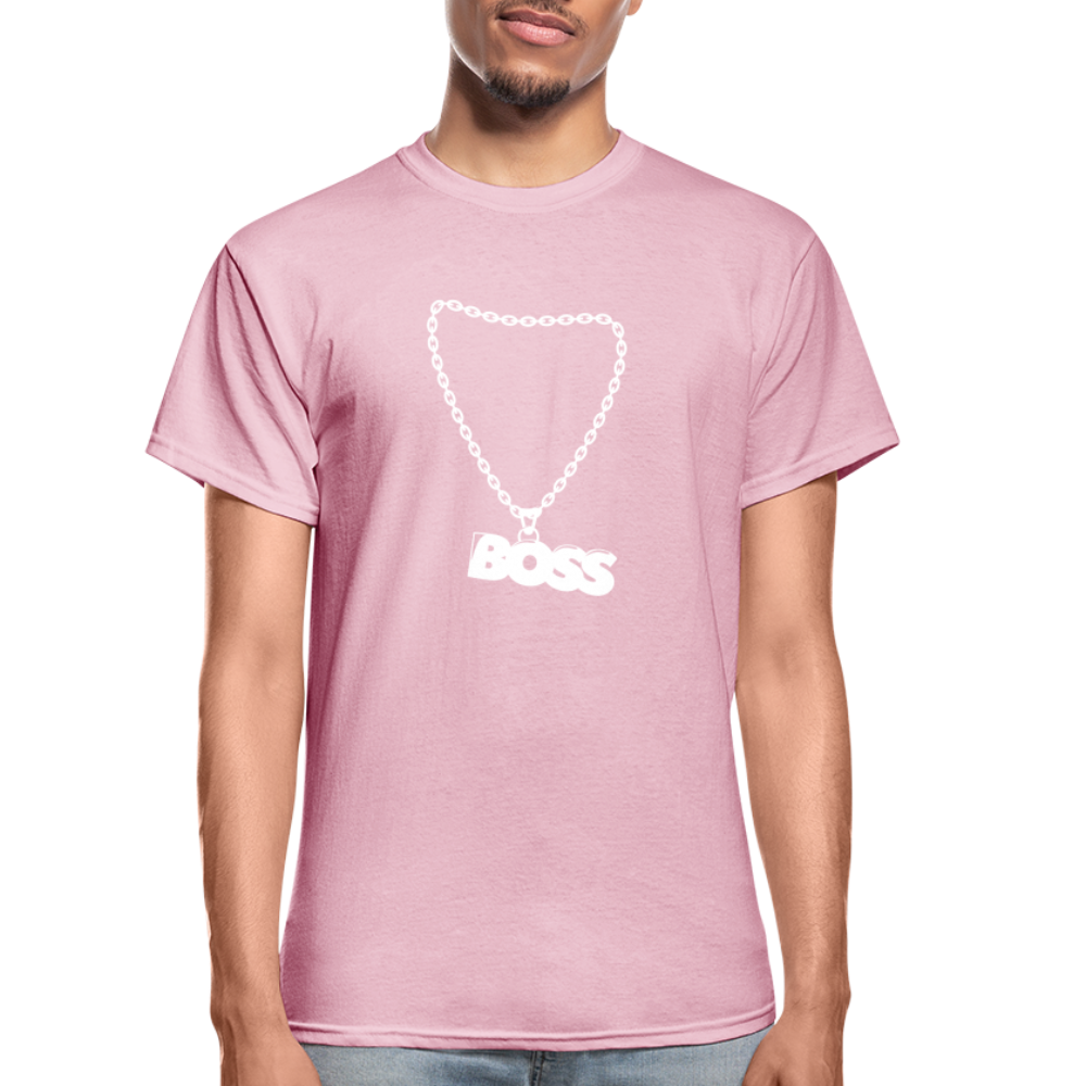 Unisex Adult Gildan Ultra Cotton Boss Print T Shirt - light pink