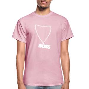 Unisex Adult Gildan Ultra Cotton Boss Print T Shirt - light pink