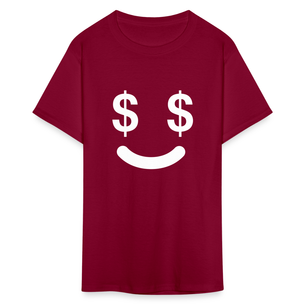 Unisex  Money Face Print T Shirt - burgundy