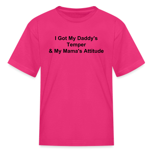 Kids Unisex Attitude Custom T Shirt - fuchsia