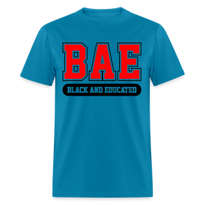 Unisex Classic Bae Print Fruit of The Loom T Shirt - turquoise