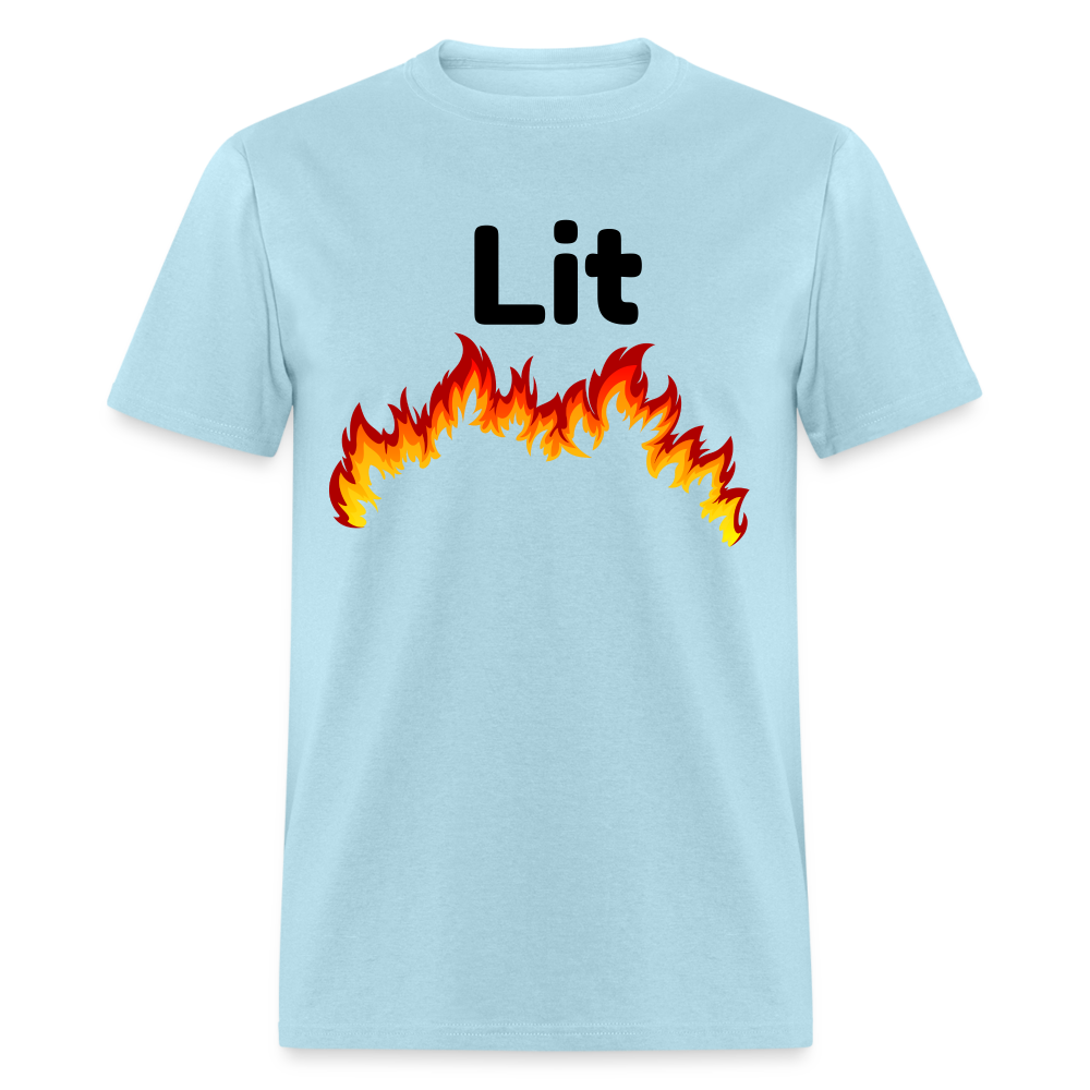 Unisex Lit Print T Shirt - powder blue