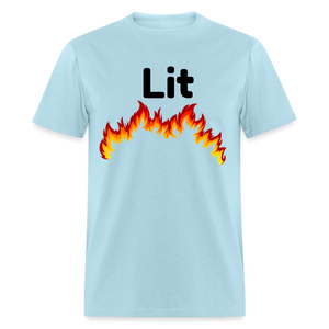 Unisex Lit Print T Shirt - powder blue