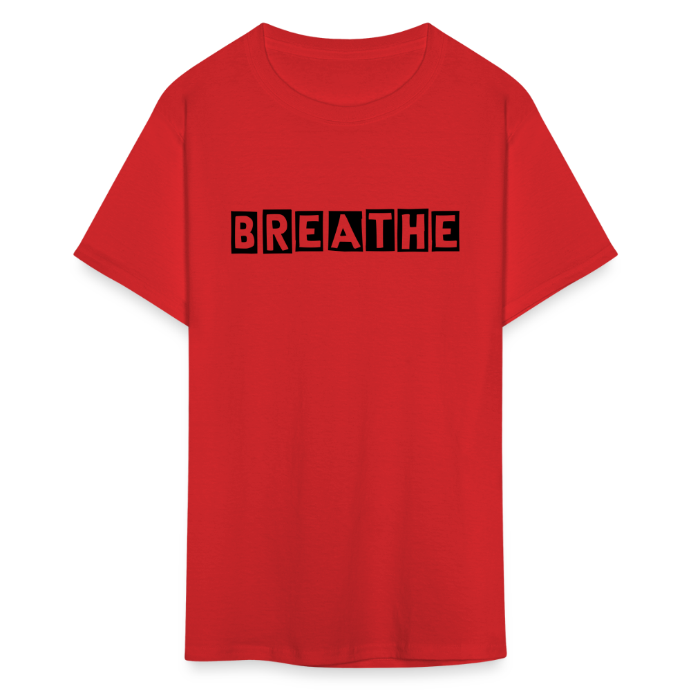 Unisex Breathe Print T Shirt - red