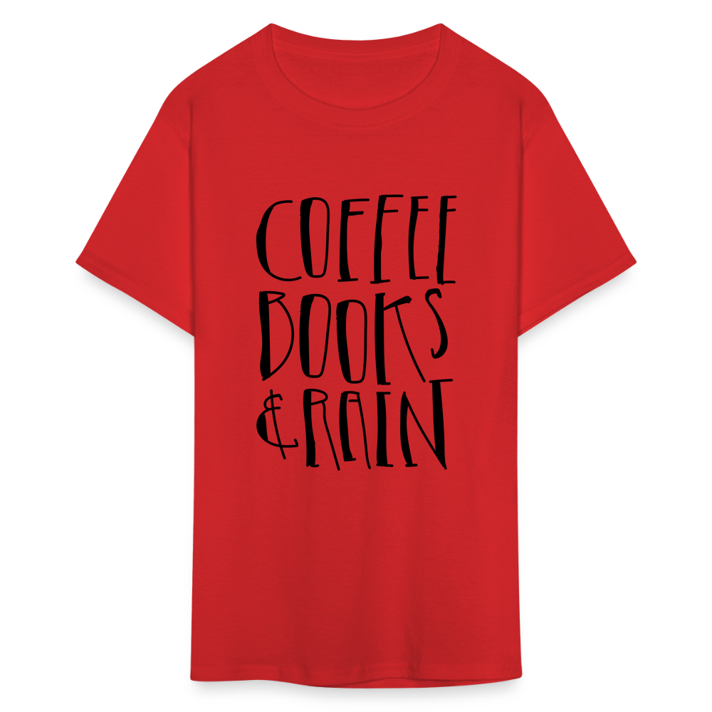 Unisex Coffee Print T Shirt - red