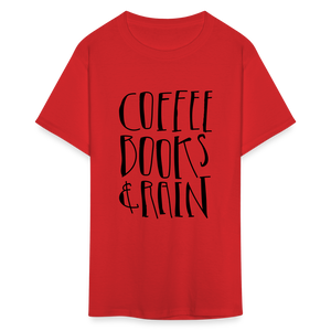 Unisex Coffee Print T Shirt - red