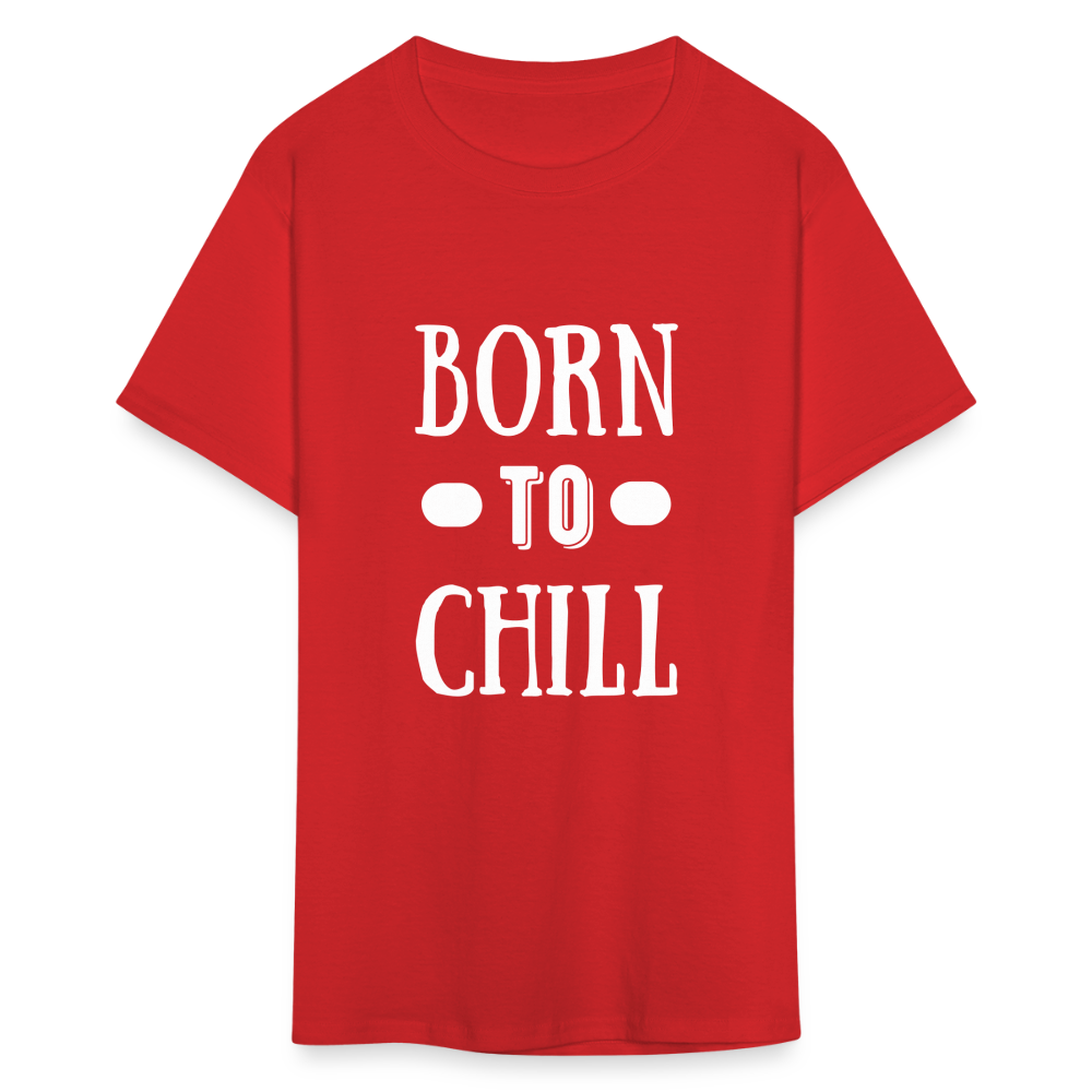 Unisex Born to Chill Print T Shirt - red