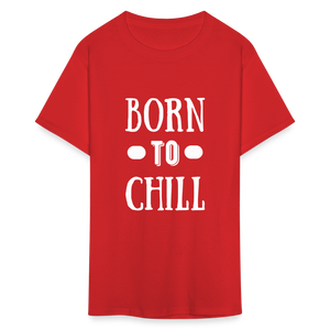 Unisex Born to Chill Print T Shirt - red