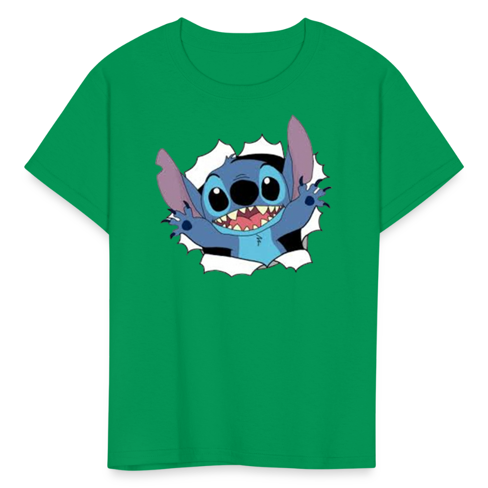 Kids and Babies Unisex Stitch Print  T-Shirt - kelly green