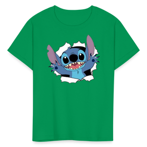 Kids and Babies Unisex Stitch Print  T-Shirt - kelly green