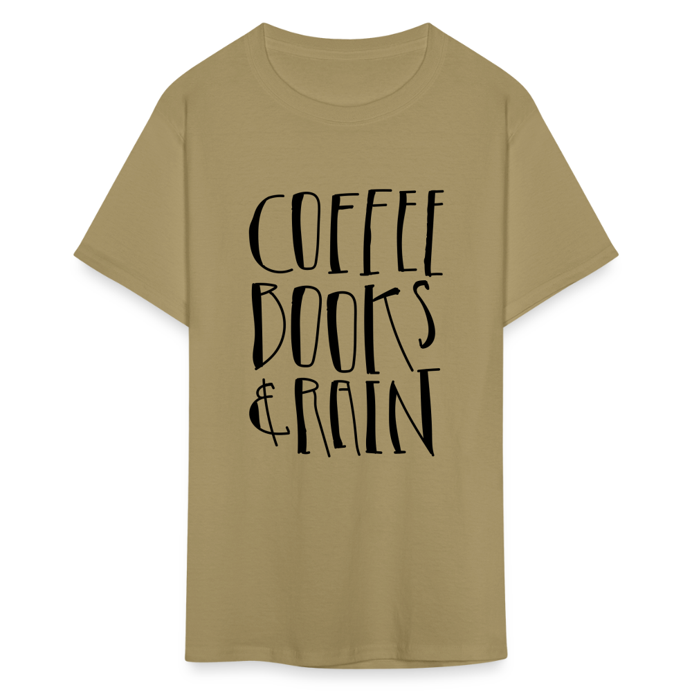 Unisex Coffee Print T Shirt - khaki