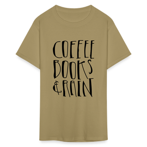 Unisex Coffee Print T Shirt - khaki