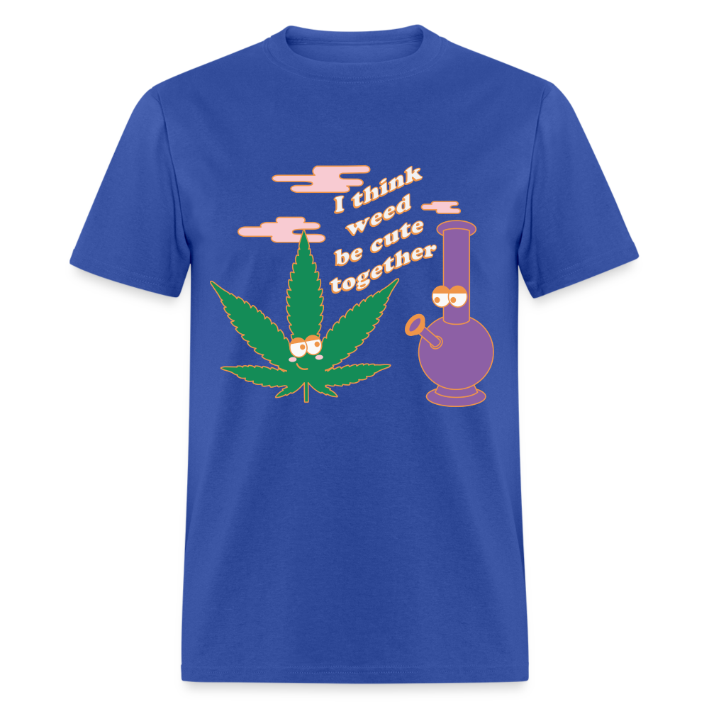 Unisex Classic Weed Print T Shirt - royal blue