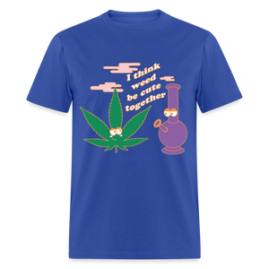 Unisex Classic Weed Print T Shirt - royal blue