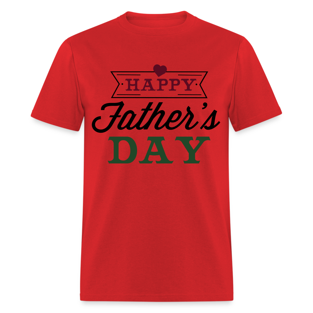 Unisex Father's Day Print T Shirt - red