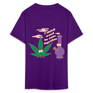 Unisex Classic Weed Print T Shirt - purple