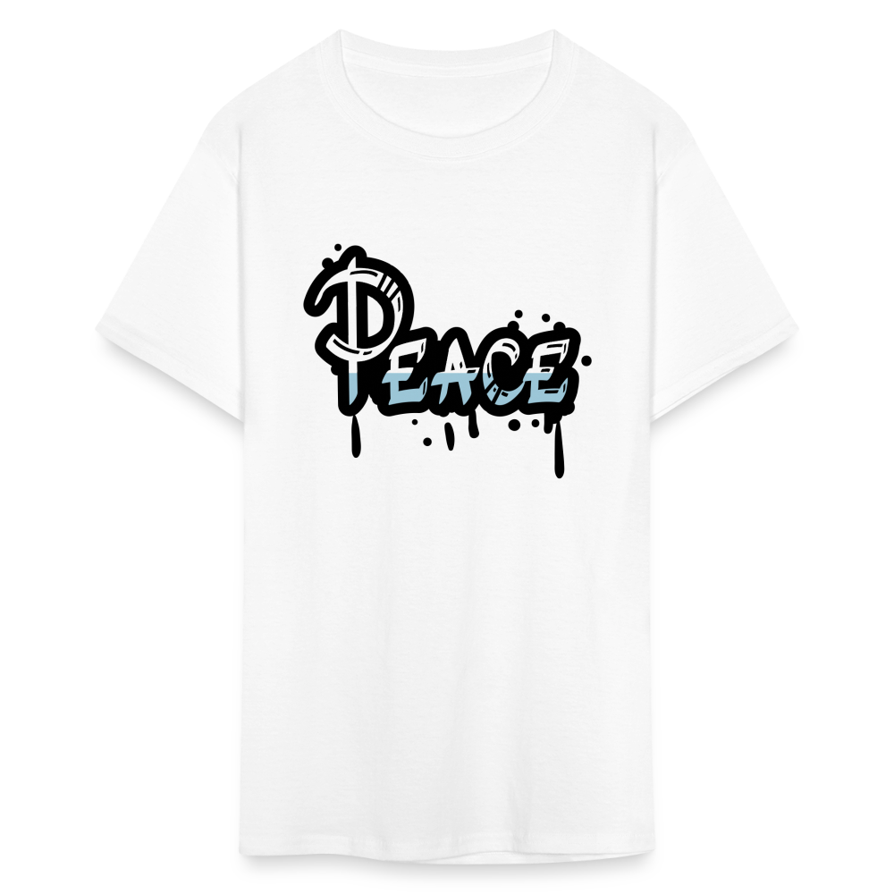 Unisex Peace Print T Shirt - white