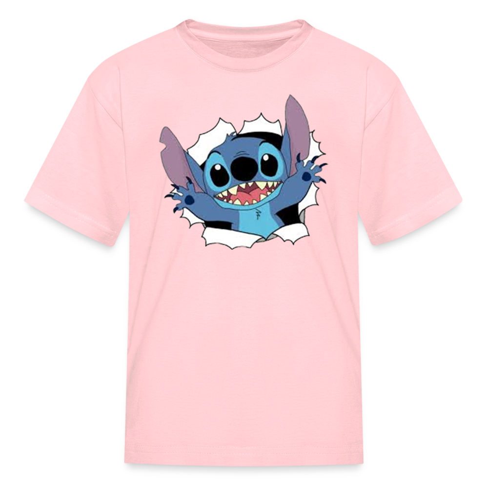 Kids and Babies Unisex Stitch Print  T-Shirt - pink