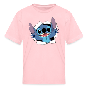 Kids and Babies Unisex Stitch Print  T-Shirt - pink