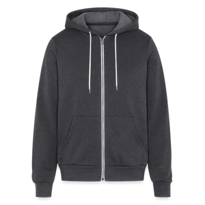 Bella + Canvas Unisex Full Zip Eagles Print Hoodie - charcoal grey