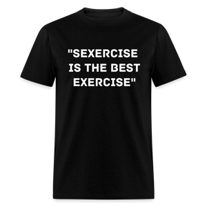 Unisex Classic Fruit of the Loom Exercise Print T Shirt - black