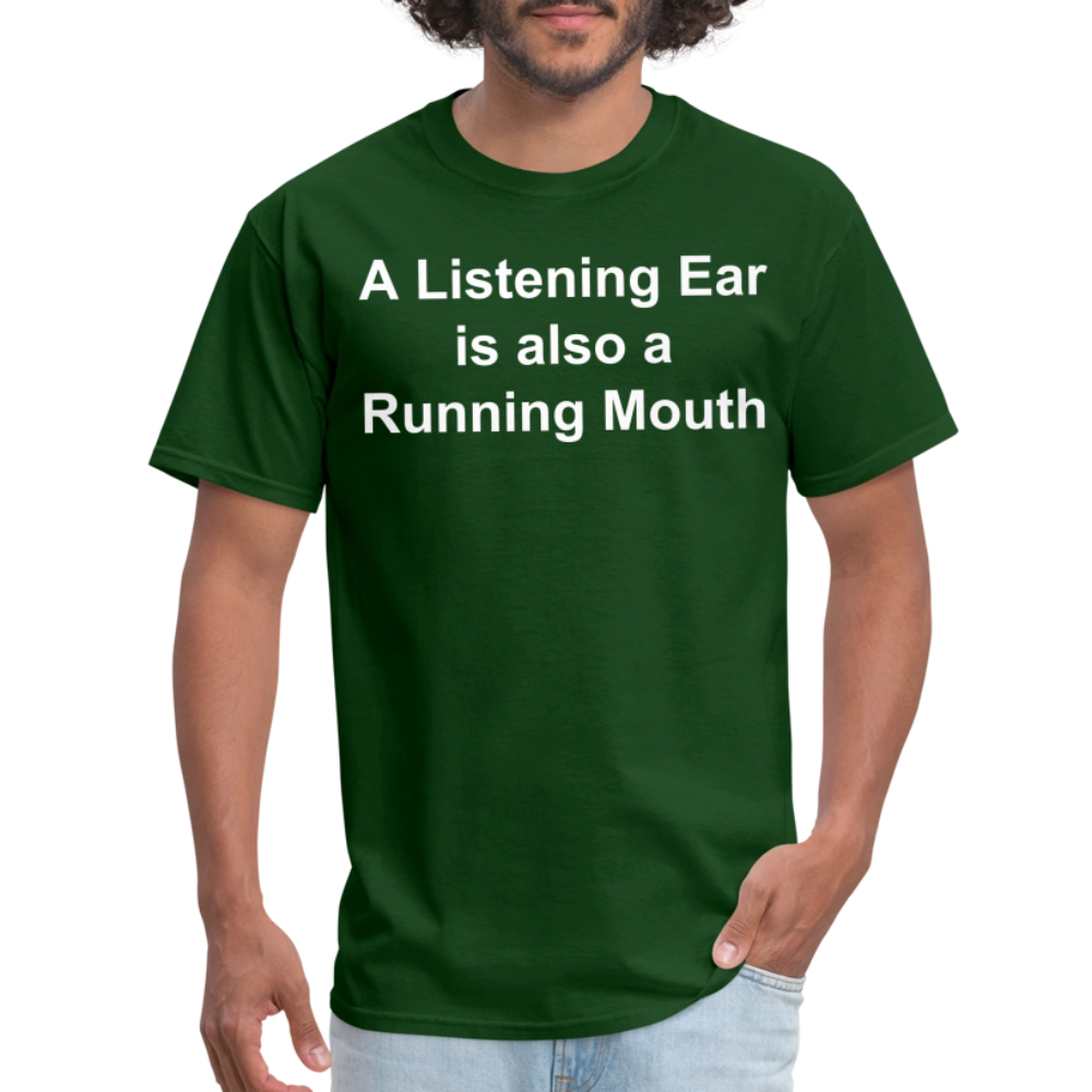 Unisex Classic Custom Running Mouth T Shirt - forest green