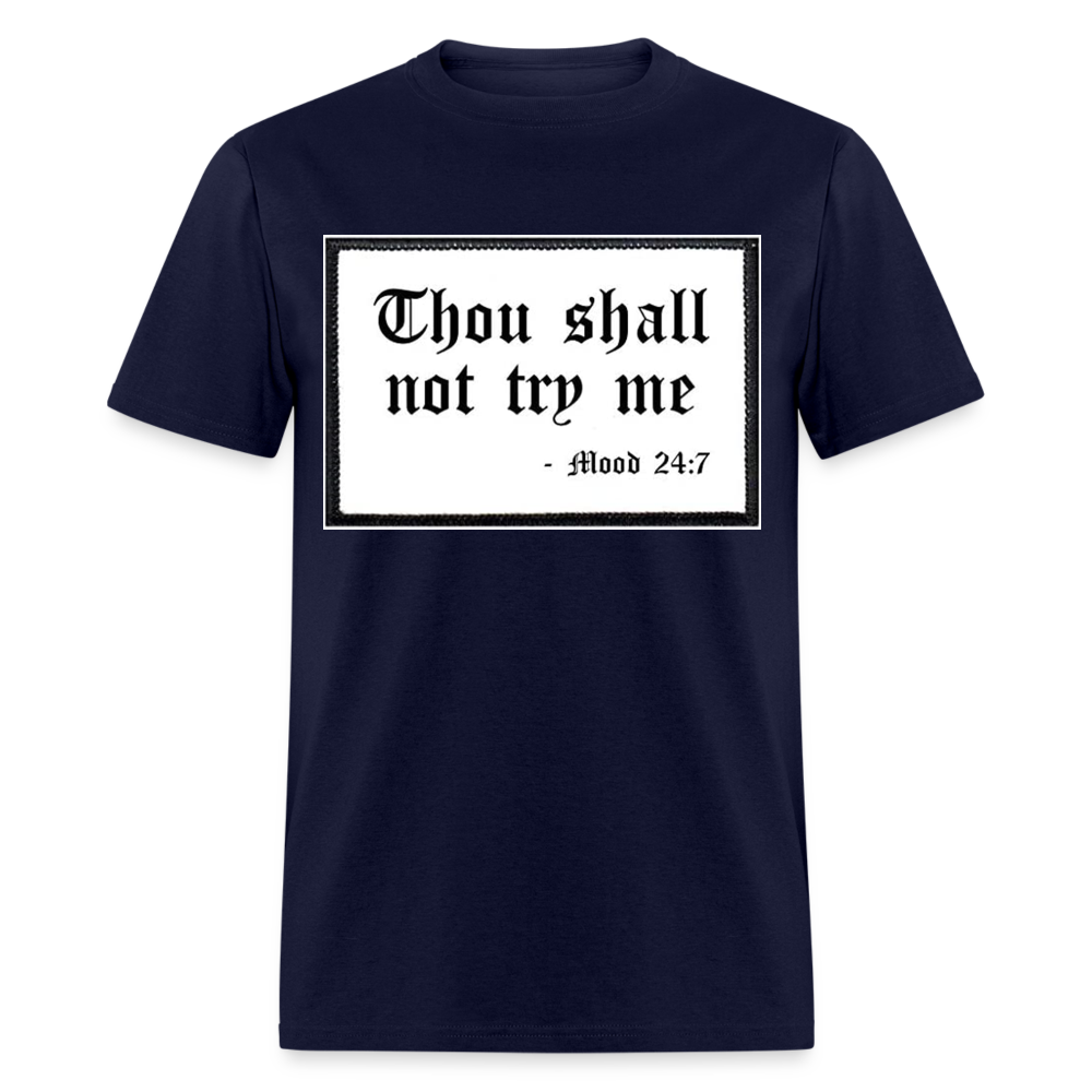 Unisex Try Me Print T Shirt - navy