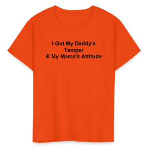 Kids Unisex Attitude Custom T Shirt - orange