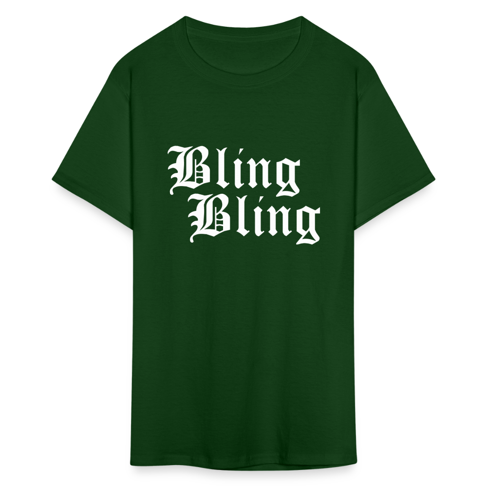 Unisex Bling Bling Print T Shirt - forest green