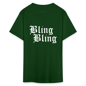 Unisex Bling Bling Print T Shirt - forest green