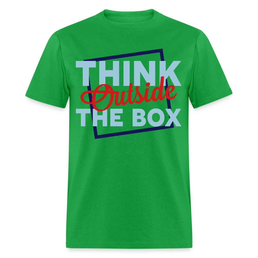 Unisex Adults Think Outside the Box Print T Shirt - bright green