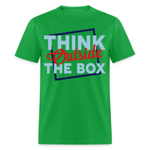 Unisex Adults Think Outside the Box Print T Shirt - bright green