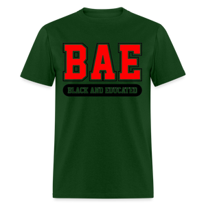 Unisex Classic Bae Print Fruit of The Loom T Shirt - forest green