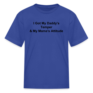 Kids Unisex Attitude Custom T Shirt - royal blue