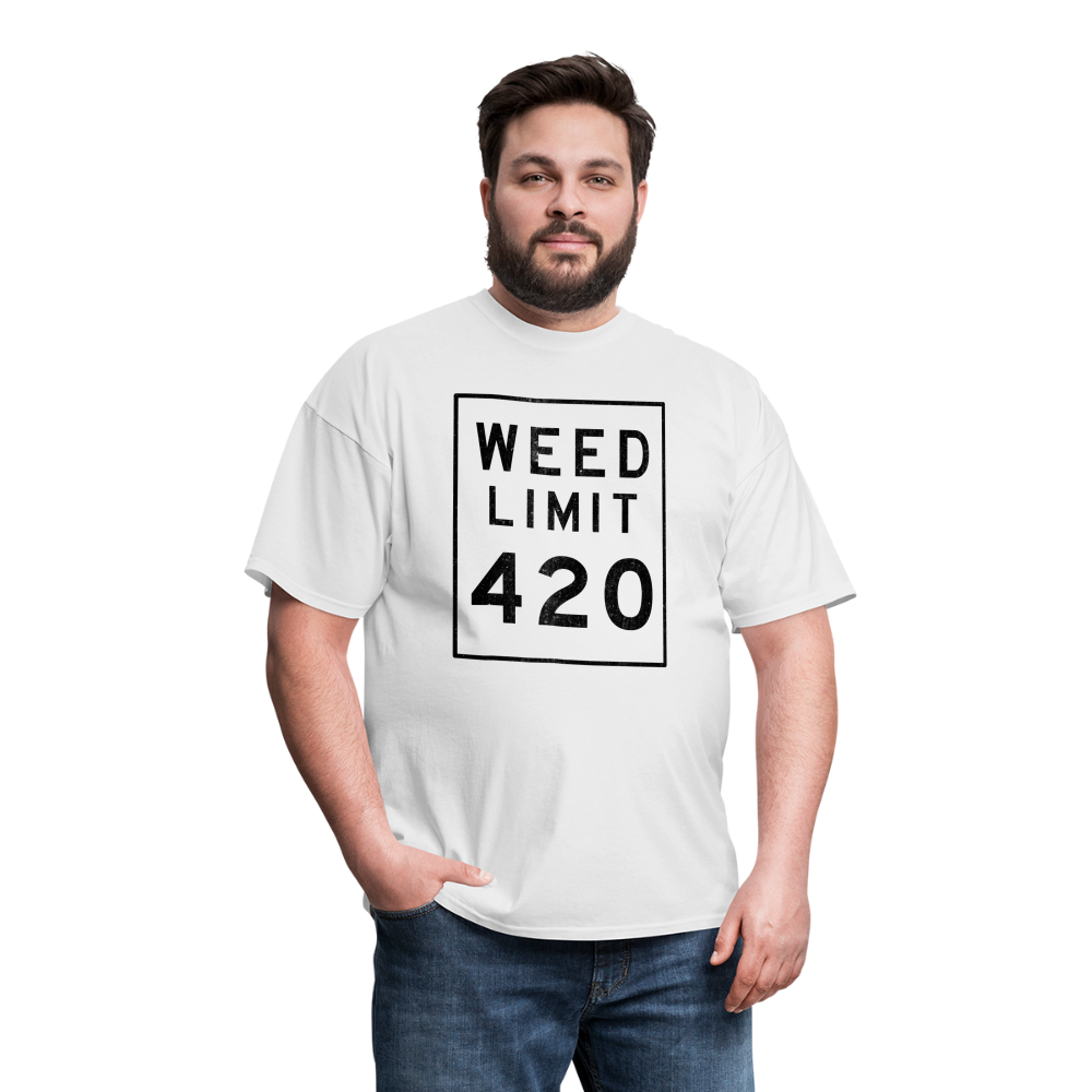 Unisex Weed Limit 420 Print T Shirt - white