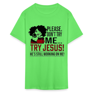 Women's Classic Jesus Print T Shirt - kiwi