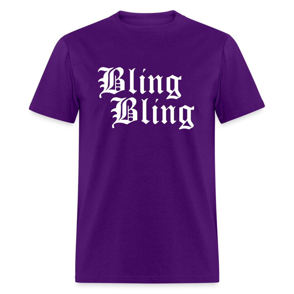 Unisex Bling Bling Print T Shirt - purple