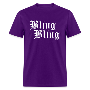 Unisex Bling Bling Print T Shirt - purple