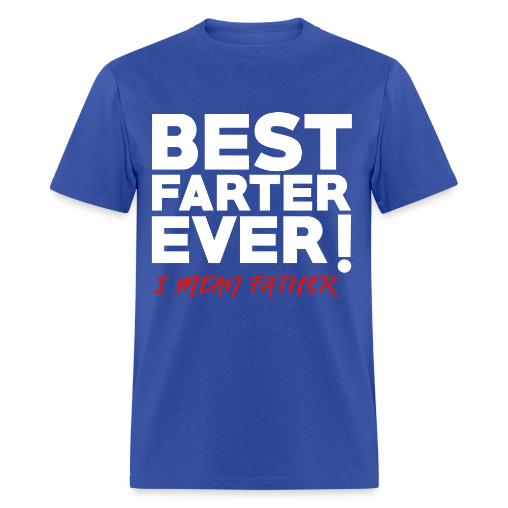 Men's Best Father Ever Print T-Shirt - royal blue