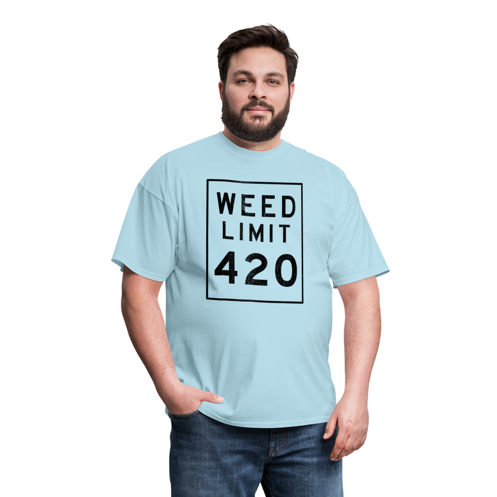 Unisex Weed Limit 420 Print T Shirt - powder blue