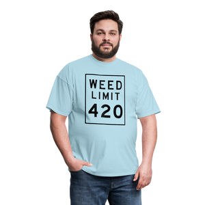 Unisex Weed Limit 420 Print T Shirt - powder blue