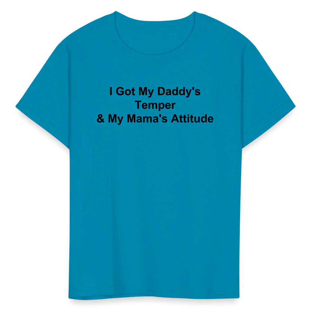 Kids Unisex Attitude Custom T Shirt - turquoise