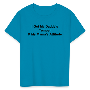 Kids Unisex Attitude Custom T Shirt - turquoise