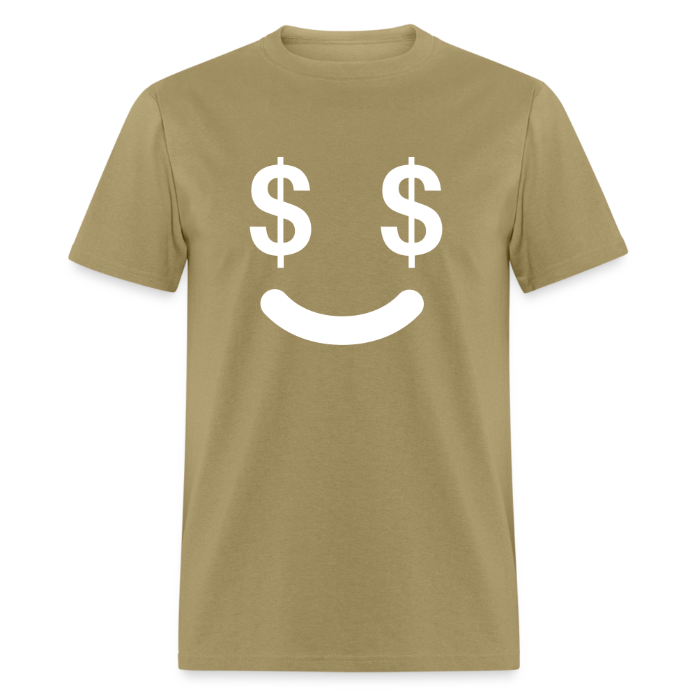 Unisex  Money Face Print T Shirt - khaki